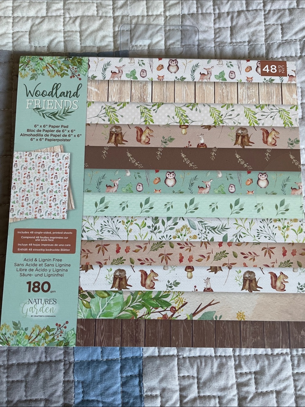 Crafters Companion “ Woodland Friends “ paper pad 6x6 New